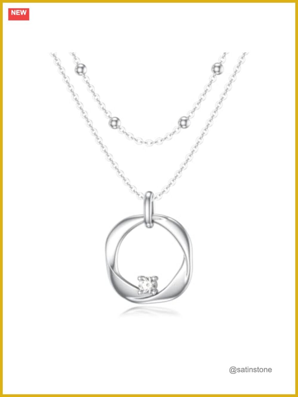 925 Sterling Silver Lab Grown Diamond Circle Necklace